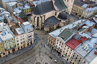 Catacombes and roofs of Lviv